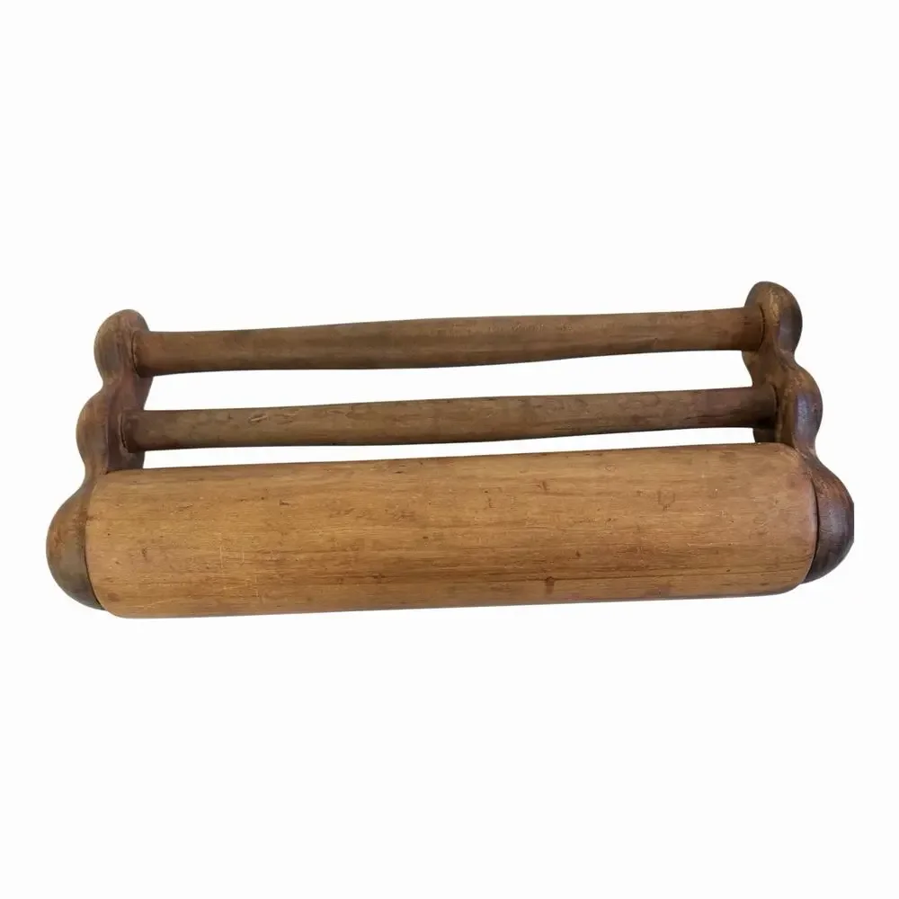 RARE Vintage Pennsylvania German Dutch Rolling Pin Draal-Huls Double Handle